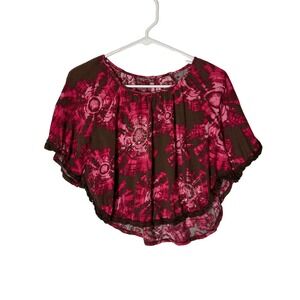 Justice Tie Dye Beaded Poncho Crop Top Girls Size 8 10